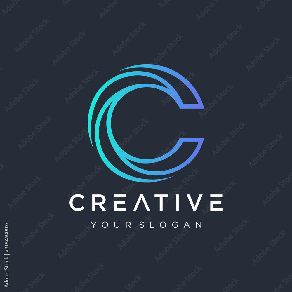 initial letter C with swoosh element . Creative Cut Design Vector Illustration. The logo can be used for business consulting and financial companies. -vector initial letter C with swoosh element . Creative Cut Design Vector Illustration. The logo can be used for business consulting and financial companies. -vector