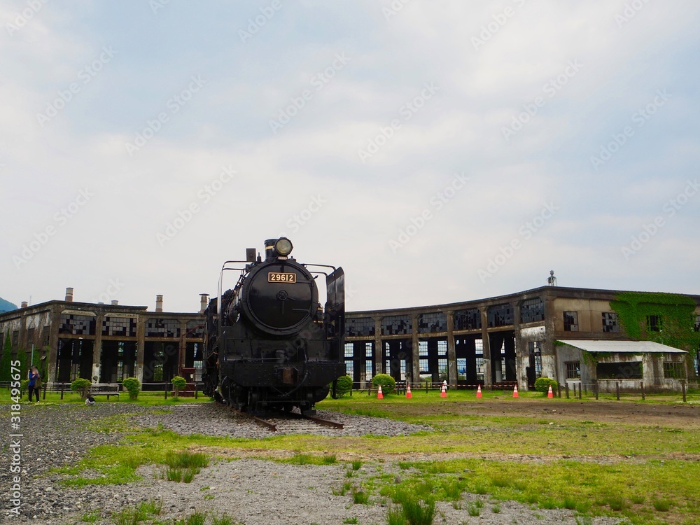 Naklejka premium SL 電車 転車台 廃線 日本