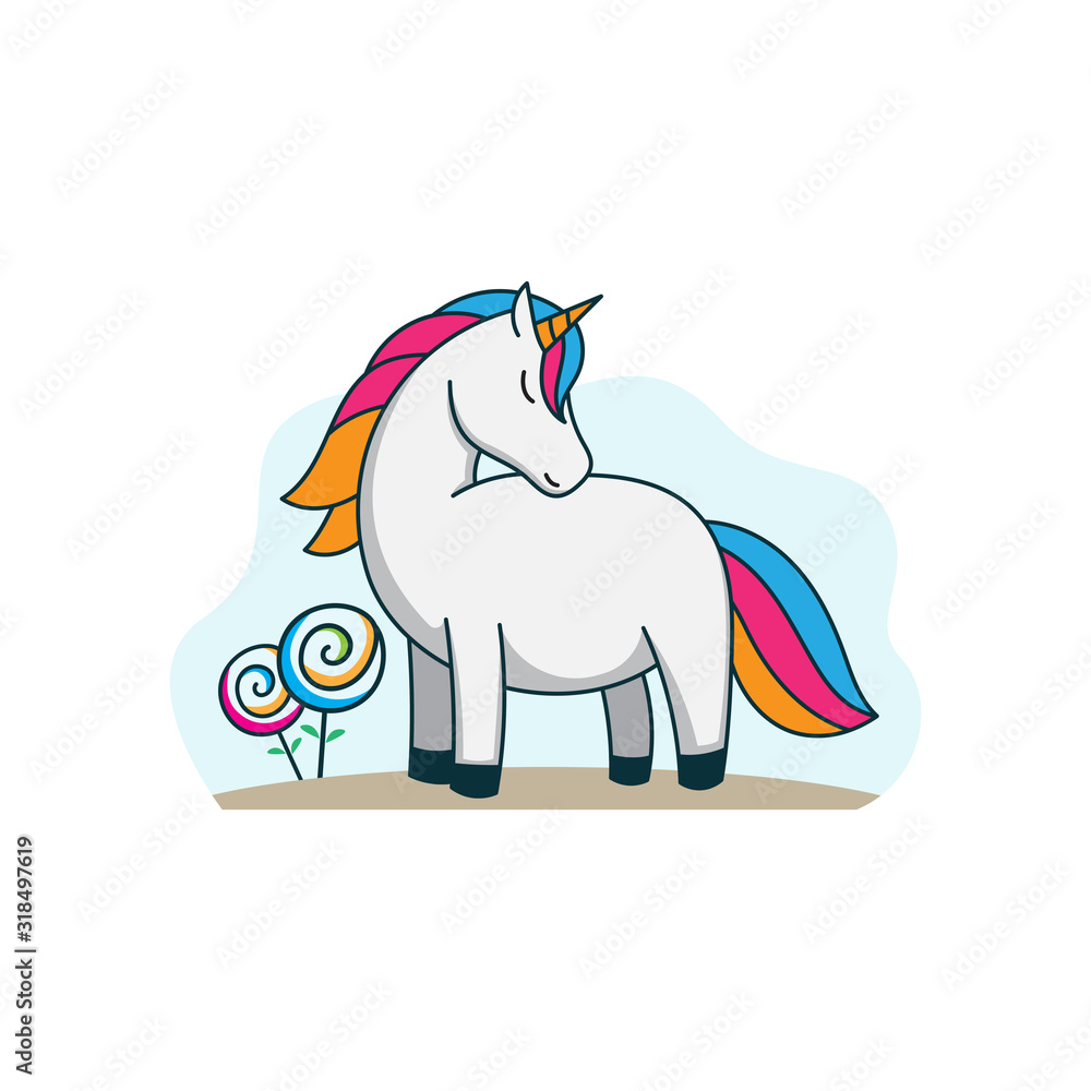 Naklejka premium cute unicorn vector illustration fun