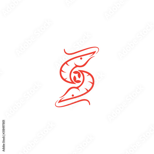 shrimp vector illustration logo template
