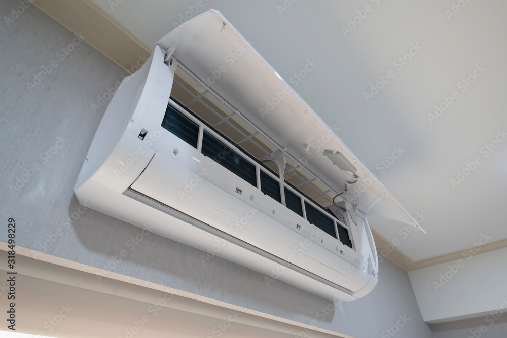 Inverter Air conditioner is opening cover mask to maintenance Inverter Air conditioner is opening cover mask to maintenance