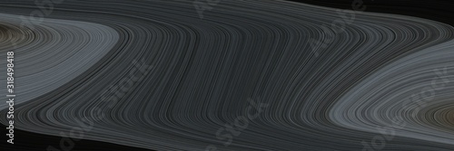 artistic designed horizontal banner with very dark blue, dim gray and dark slate gray colors. dynamic curved lines with fluid flowing waves and curves © Eigens
