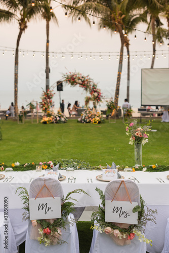 Beautiful wedding ceremony at the beach.