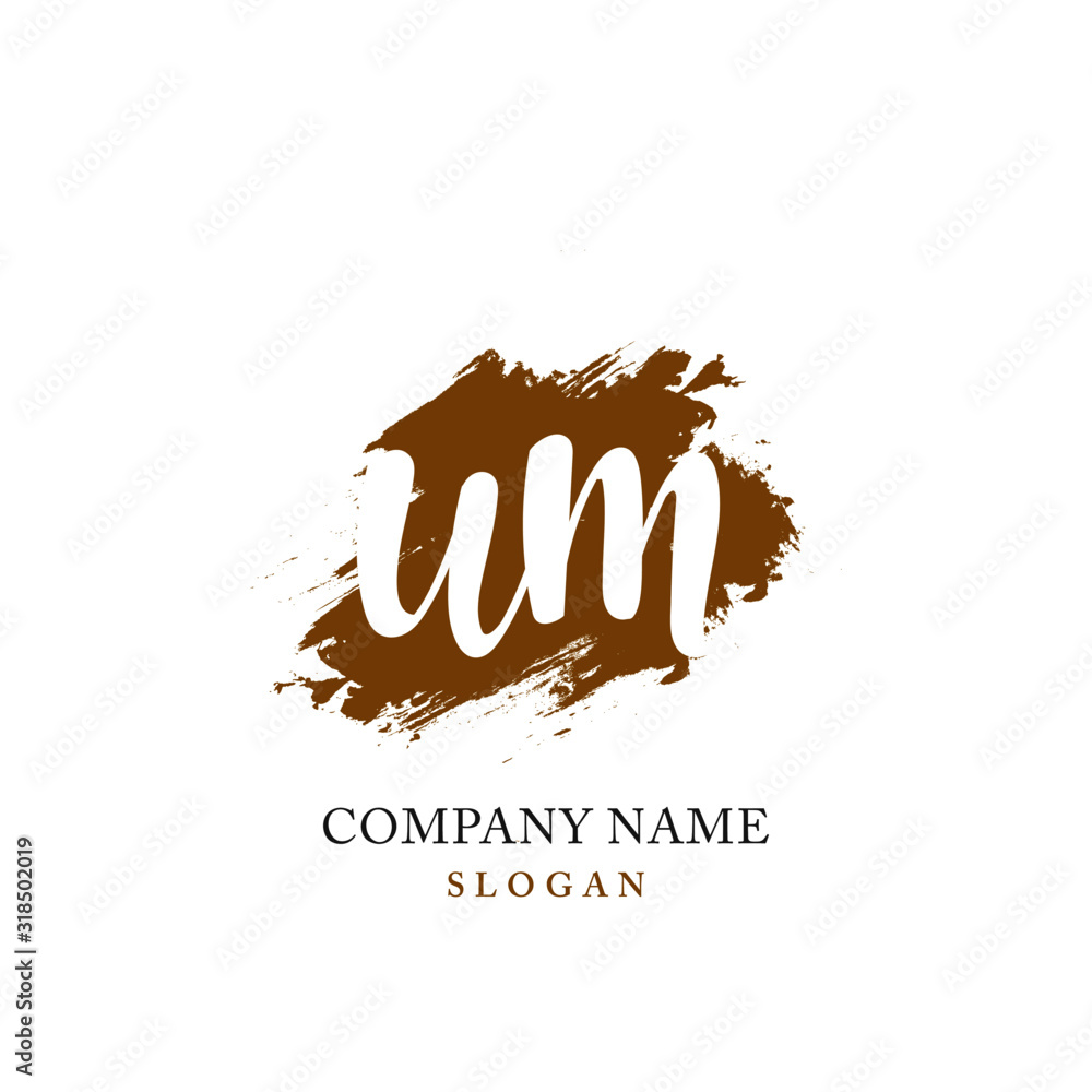 WM Initial handwriting logo vector	