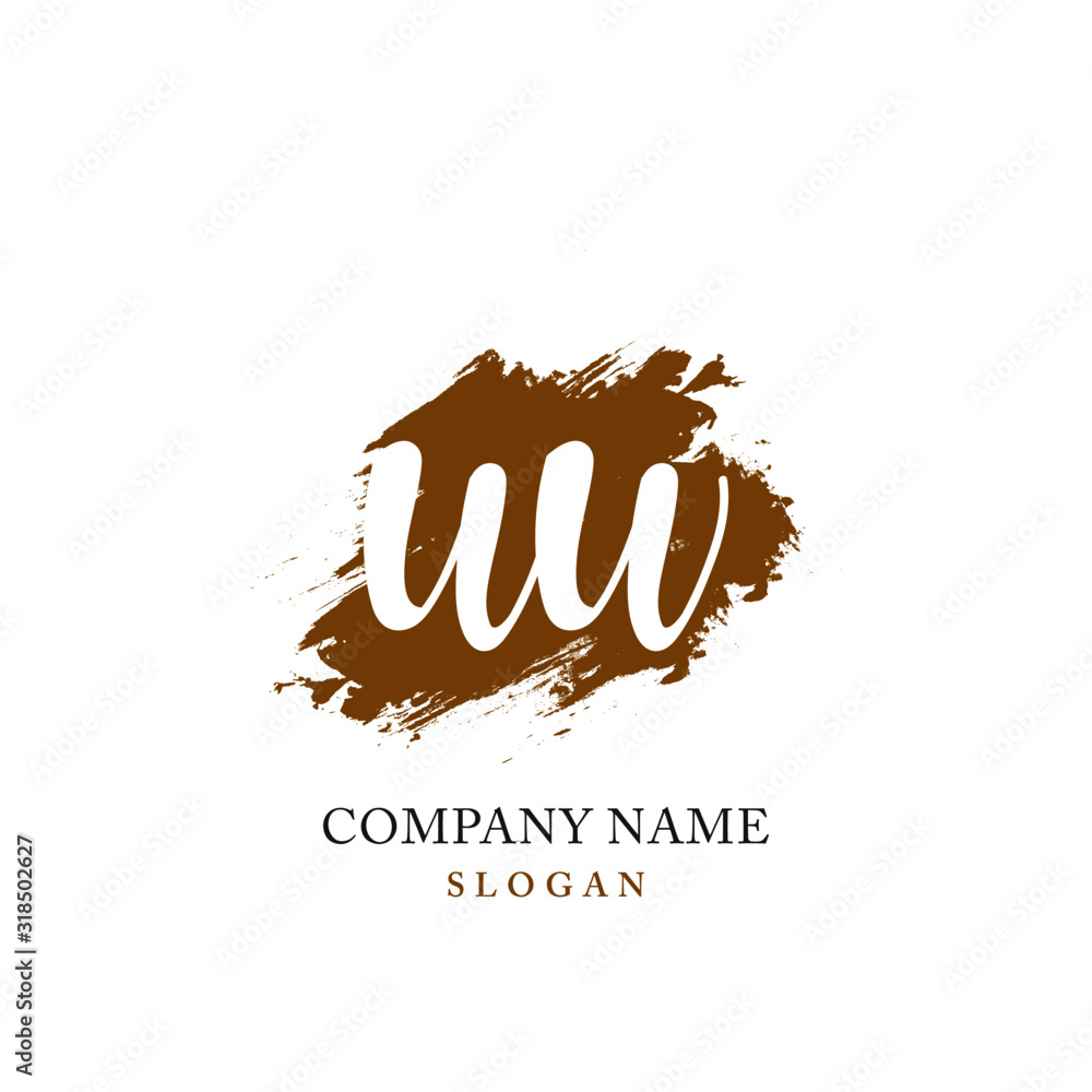 WW Initial handwriting logo vector WW Initial handwriting logo vector
