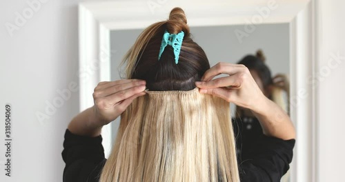false hair extensions on hairpins for volume and elongation clips wig