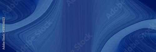 artistic horizontal header with dark slate blue, teal blue and midnight blue colors. dynamic curved lines with fluid flowing waves and curves