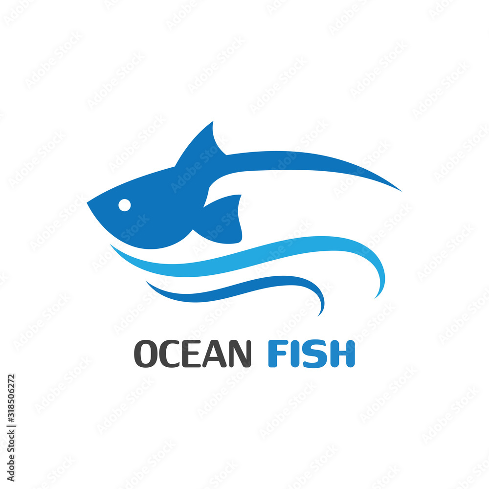 Ocean Fish logo template. Creative vector symbol of fishing club Ocean Fish logo template. Creative vector symbol of fishing club