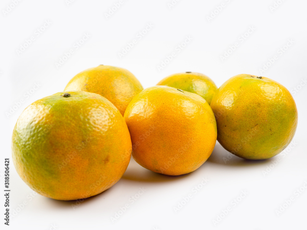 Orange fruit background , Citrus reticulata Blanco on white backgrond Orange fruit background , Citrus reticulata Blanco on white backgrond