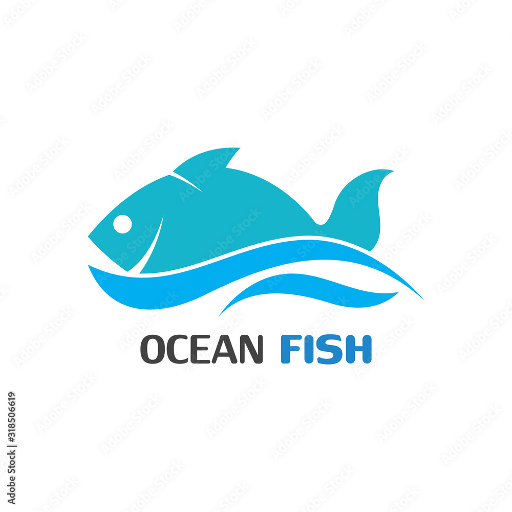 Ocean Fish logo template. Creative vector symbol of fishing club Ocean Fish logo template. Creative vector symbol of fishing club