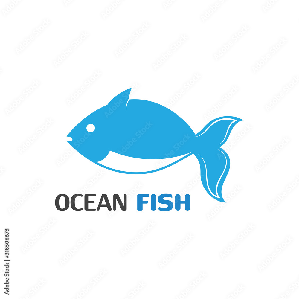 Ocean Fish logo template. Creative vector symbol of fishing club Ocean Fish logo template. Creative vector symbol of fishing club