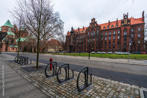 Photography View of the streets and architecture of the city of Wroclaw, the historic capital of Lower Silesia