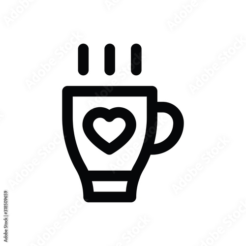 love and romance hot coffee related valentine day vector in lineal style