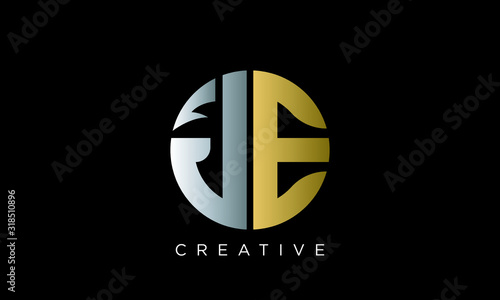 je electric logo design vector icon photo