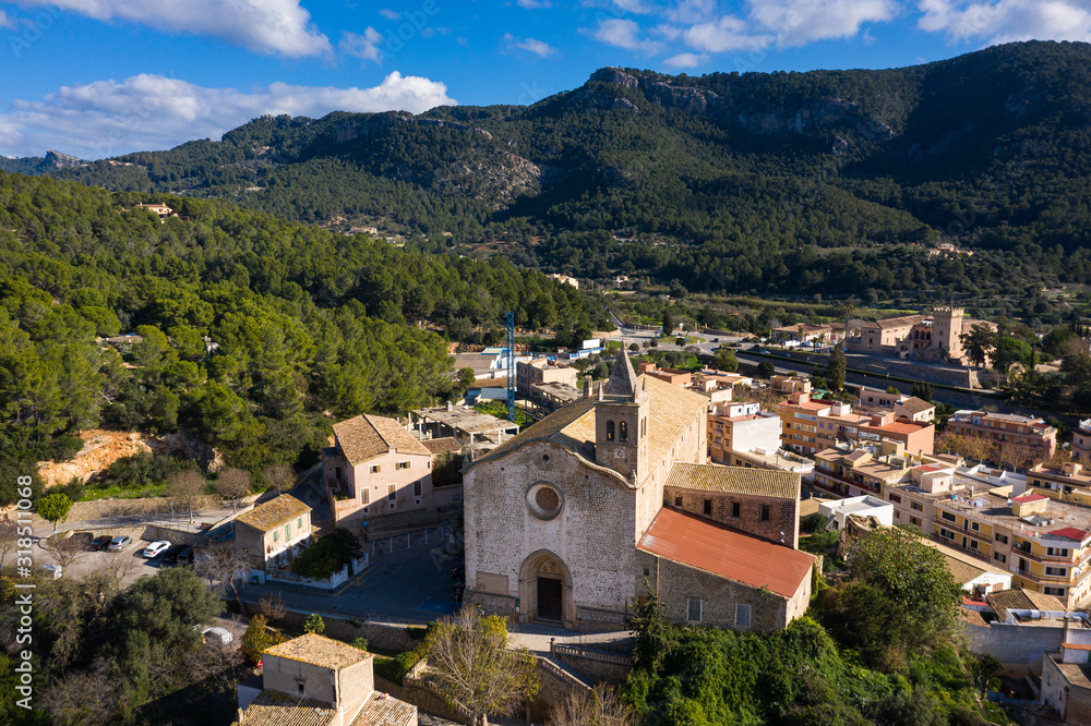 Aerial: The church of Santa Mariain Andratx