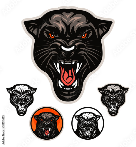 Angry panther head emblem