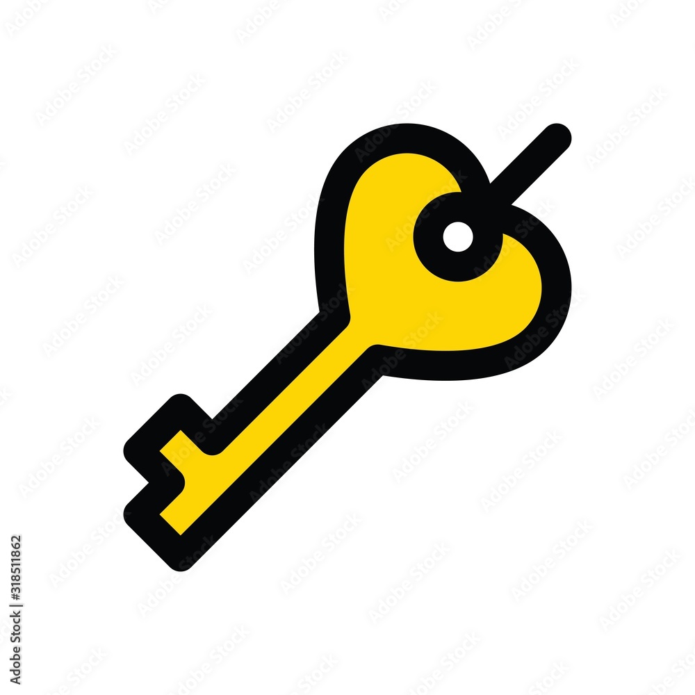 valentine day related romance heart key vector with editable stroke valentine day related romance heart key vector with editable stroke