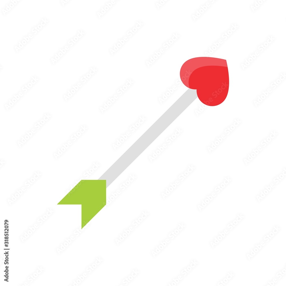 valentine day related romance heart arrow vector in flat design valentine day related romance heart arrow vector in flat design