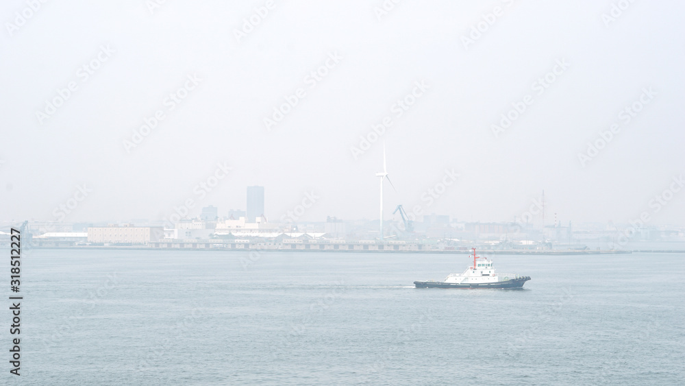 Yokohama bay with ship