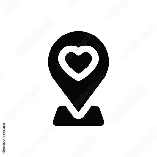 valentine related love and romance map location vector in solid design