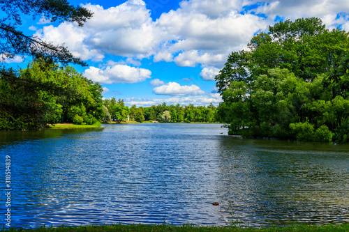 Big Pond in Catherine park at Tsarskoye Selo in Pushkin  Russia