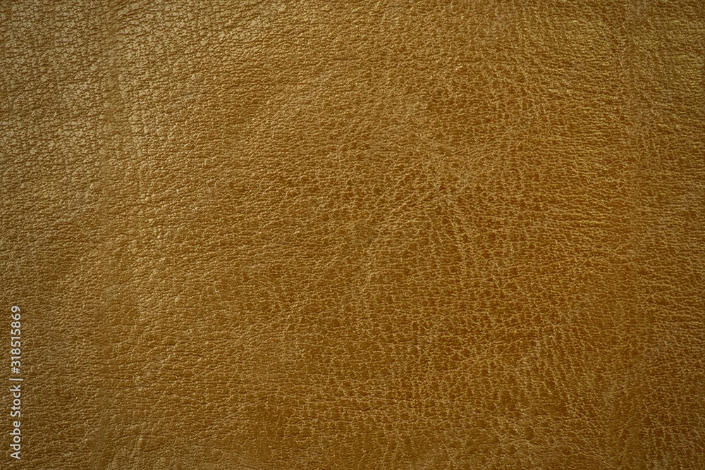Fototapeta premium Leather texture. Golden background with vignetting.