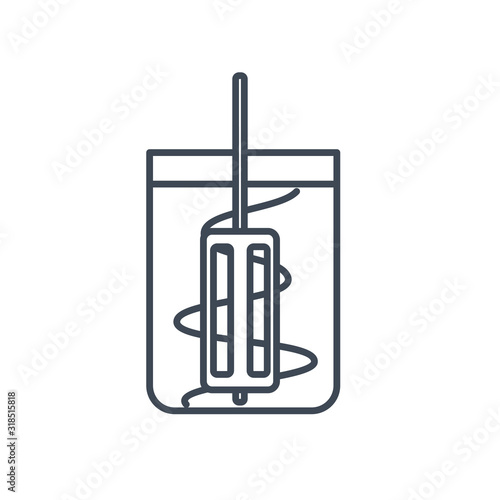 Thin line icon beverages industry, mixing, blending liquid