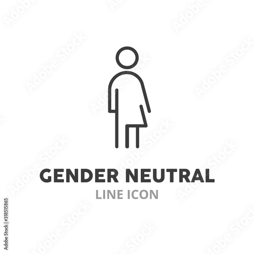 Gender neutral symbol  line icon. Vector illustration symbol elements for web design. photo