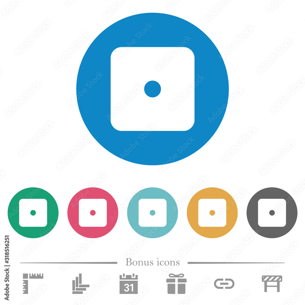 Fototapeta premium Domino one flat round icons
