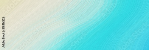 flowing horizontal header with turquoise, light gray and sky blue colors. dynamic curved lines with fluid flowing waves and curves