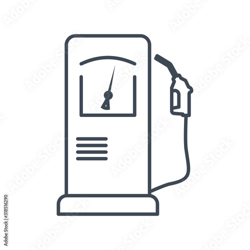 Thin line icon gas station