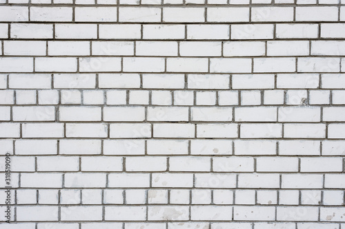 Stone wall carving old white brick pattern. Background