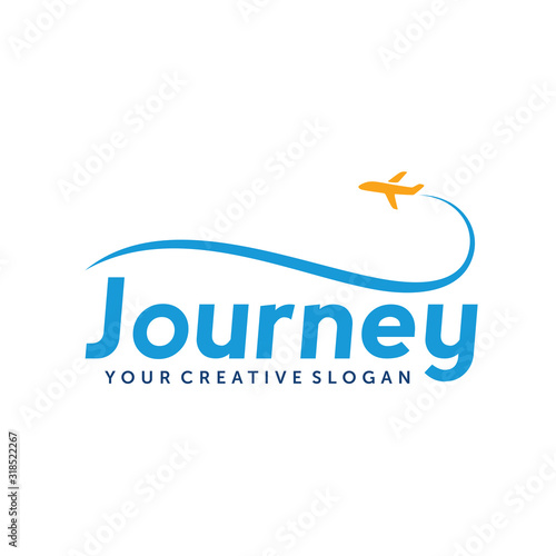 Travel, Trip, Journey, holiday, flight, airplane Logo Vector 