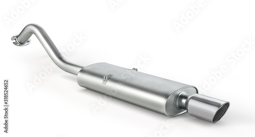 Fotografie Exhaust pipe isolated on a white background. 3d illustration