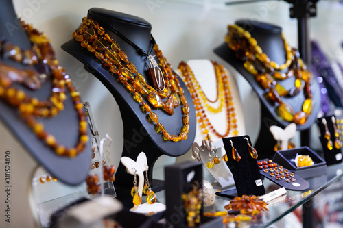 Photos Amber jewelry in store window