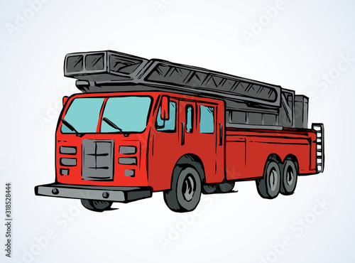 Fire truck. Vector drawing