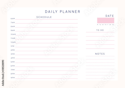 Planner sheet vector