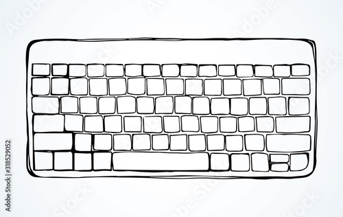 Laptop. View from above. Vector drawing