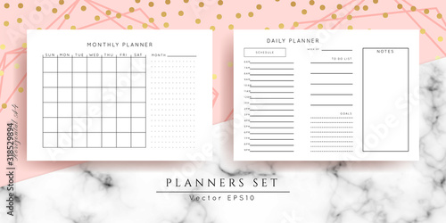 Vector Marble Planners set on Marble
