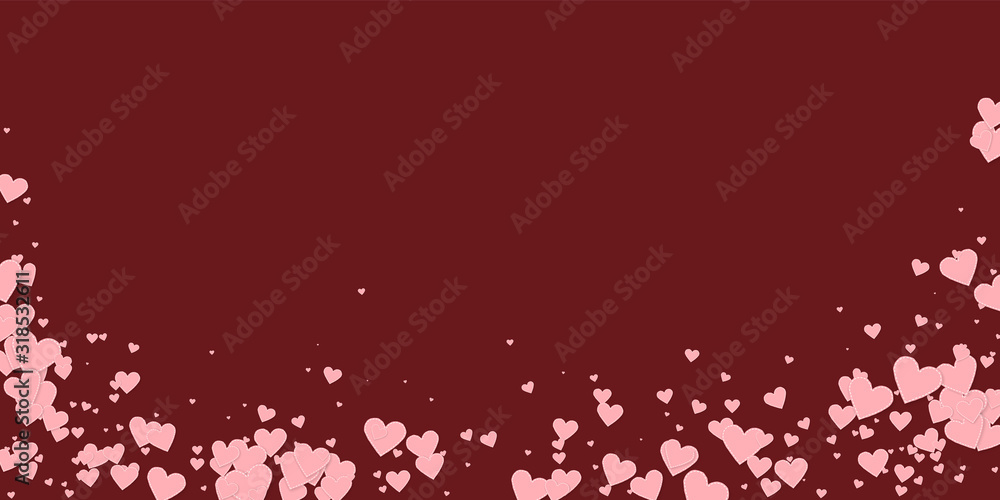 Pink heart love confettis. Valentine's day falling Pink heart love confettis. Valentine's day falling