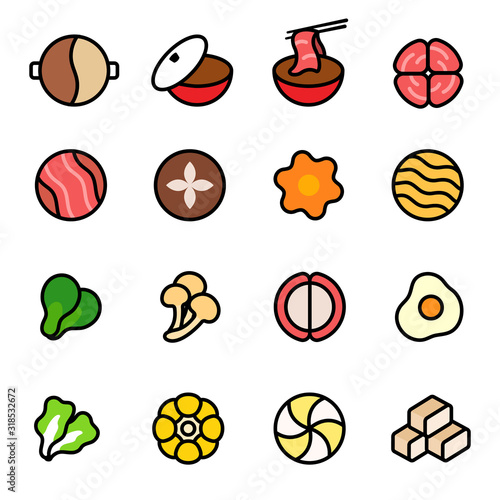 Shabu shabu icon vector (Japanese food) photo