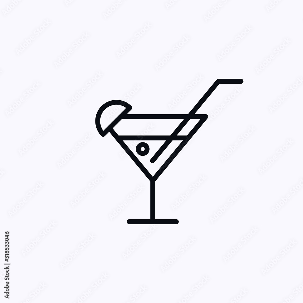 Cocktail icon isolated on white background Cocktail icon isolated on white background