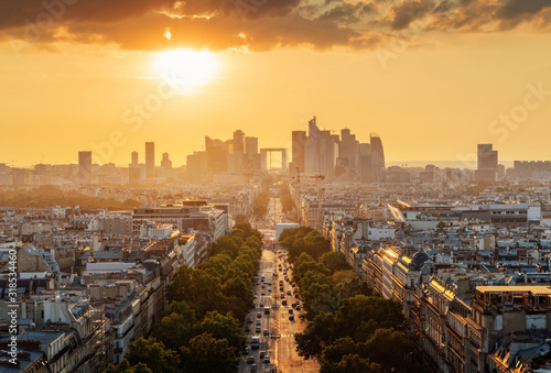 Paris view from Arc de Trimphe, France © Iakov Kalinin