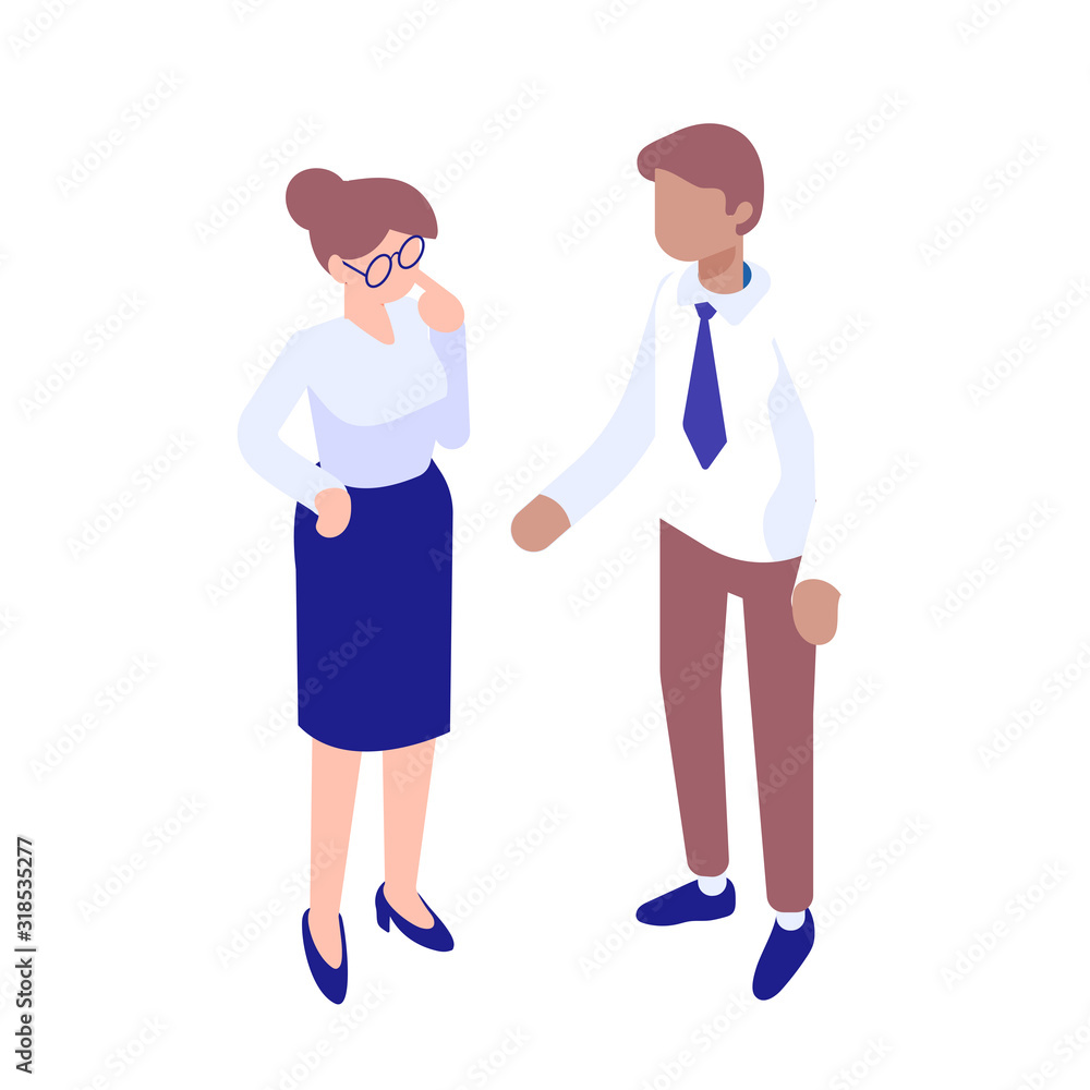 Isometric vector business people