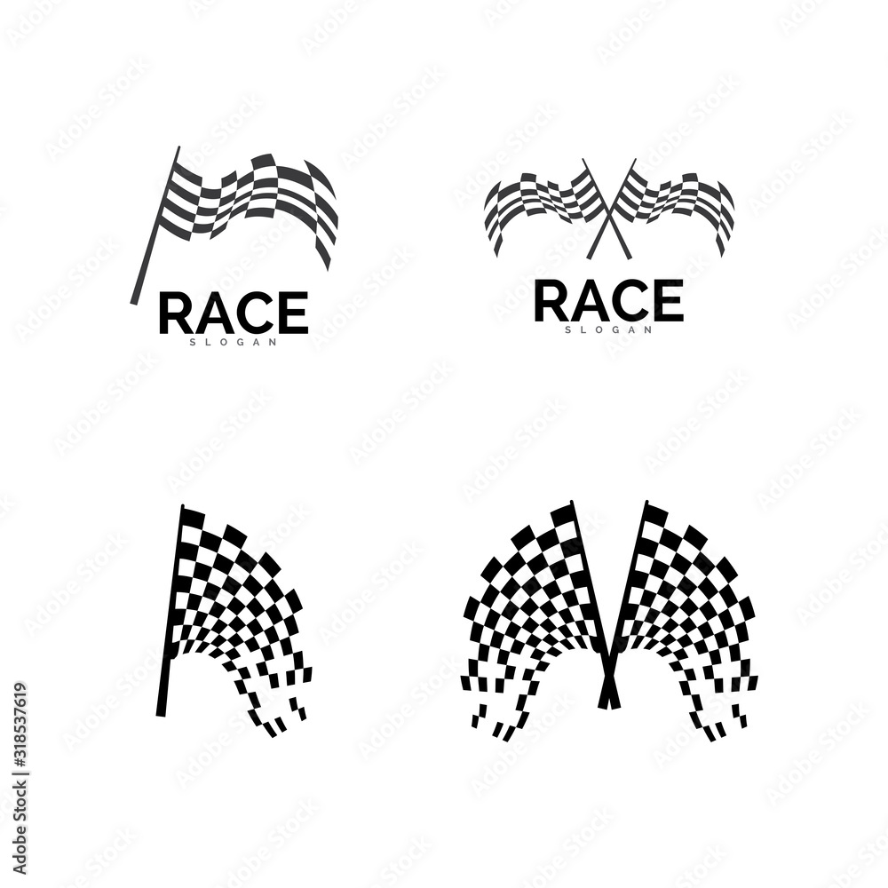 Race flag icon, simple design illustration vector Race flag icon, simple design illustration vector