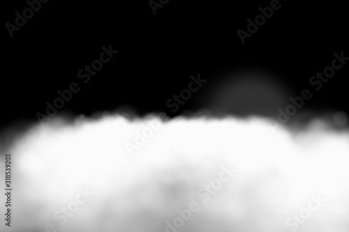 White gray smoke Isolated on black background