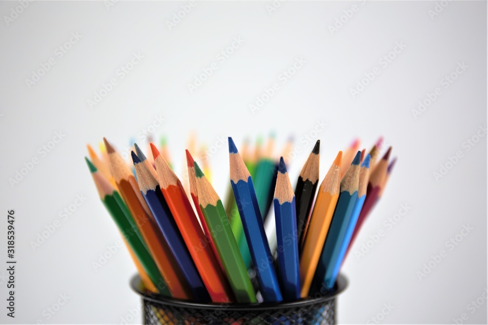 color pencils isolated on white background color pencils isolated on white background