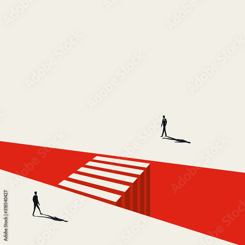 Business negotiation vector concept with businessman approaching each other. Symbol of discussion, meeting.