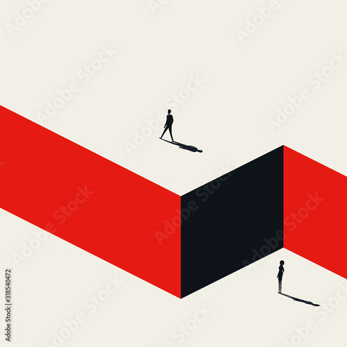 Business discrimination based on gender, sex vector concept. Corporate inequality, feminism and emancipation symbol.