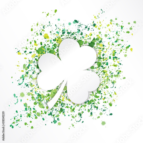 vector illustration of shamrock frame in grunge style